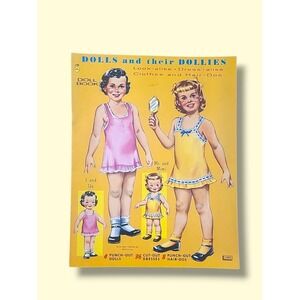 Dolls and Their Dollies Lowe‎ Paper Doll Book Uncut 1961 Look-Alike Hair-Dos